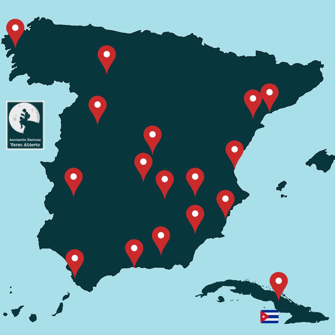 Mapa de España Socios Verso Abierto